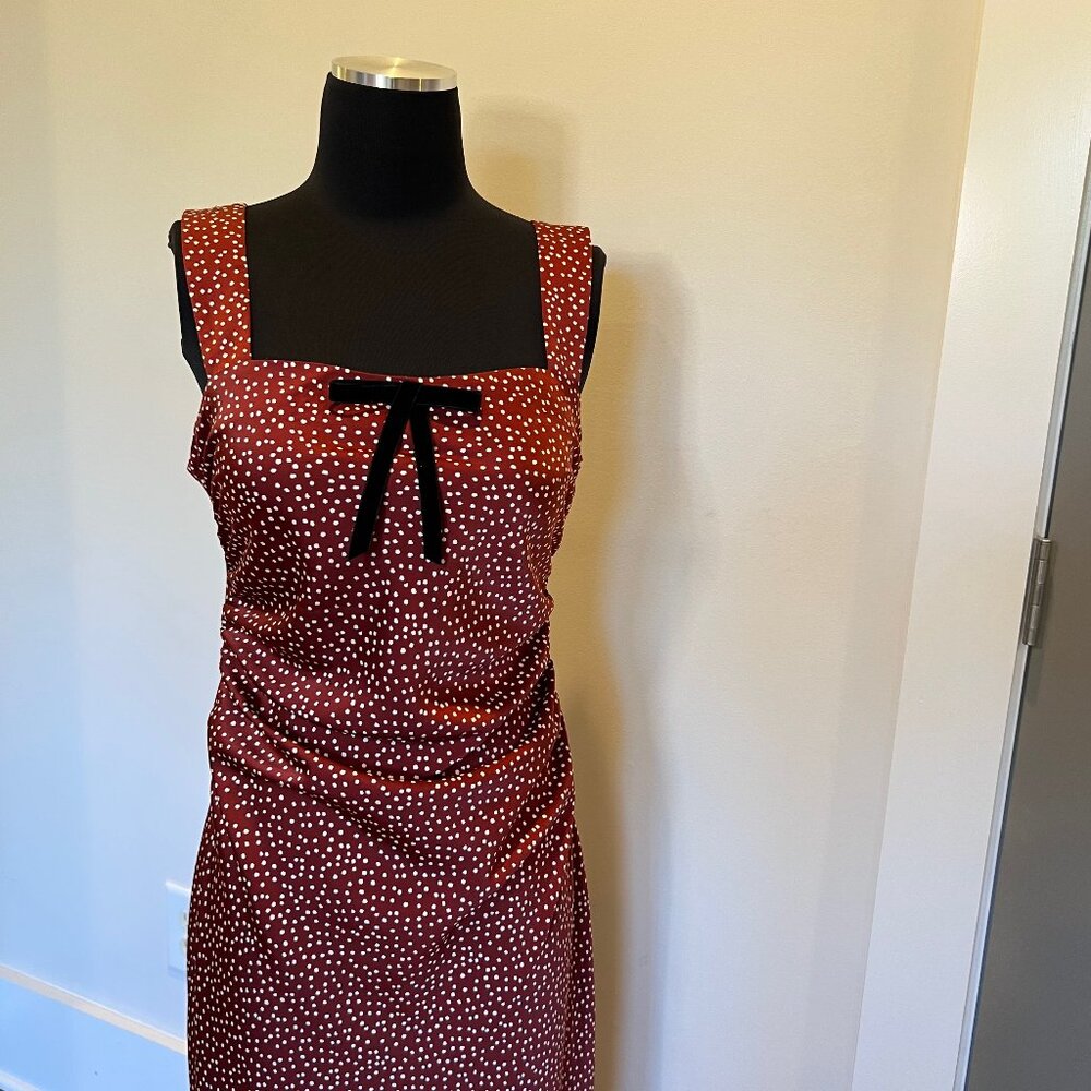 NWT Wayf ruched midi dress sz S in red - Picture 8 of 13